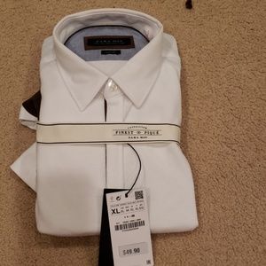 Zara finest pique collection white button up shirt